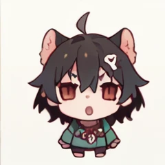 Chibi Character , Greeting, high resolution,girl,Kemomimi,