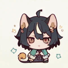Chibi Character , Greeting， high resolution，girl，Kemomimi,