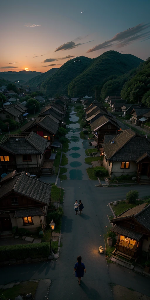 In a quaint anime village, known for its serene beauty, a mysterious incident shatters the peace when a beloved villager disappears without a trace. As dusk falls, the villagers gather in fear and confusion, realizing something sinister lurks among them.