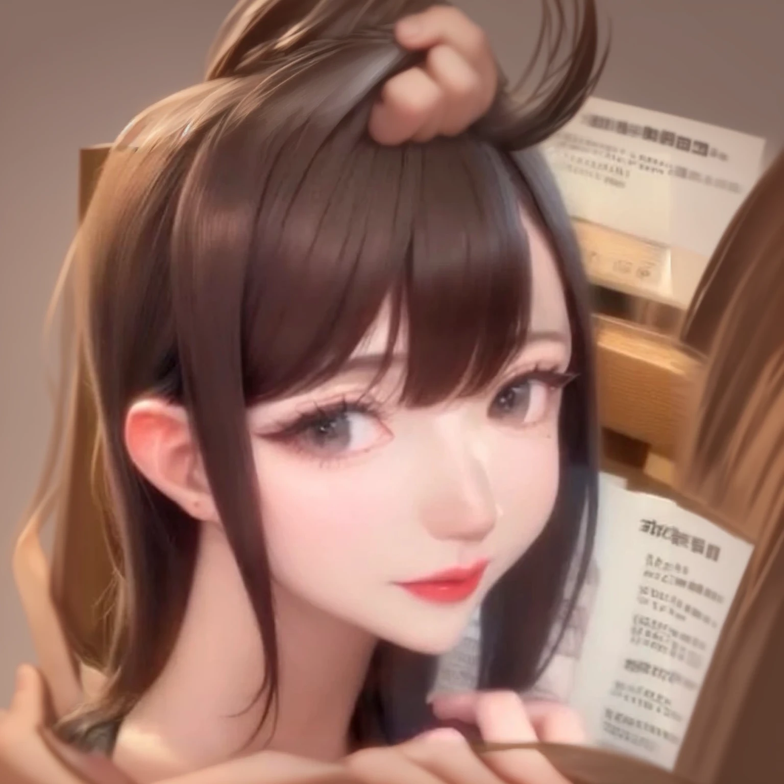 The top of the head is not in the picture、Please make the right and left ends of the image as an extension.