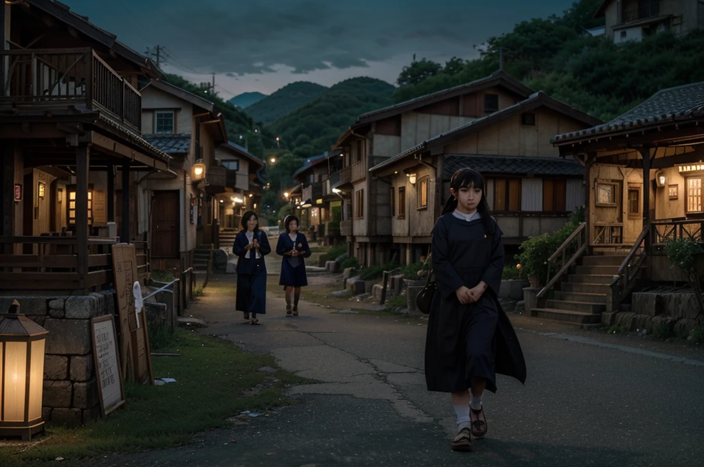 In a quaint anime village, known for its serene beauty, a mysterious incident shatters the peace when a beloved villager disappears without a trace. As dusk falls, the villagers gather in fear and confusion, realizing something sinister lurks among them.