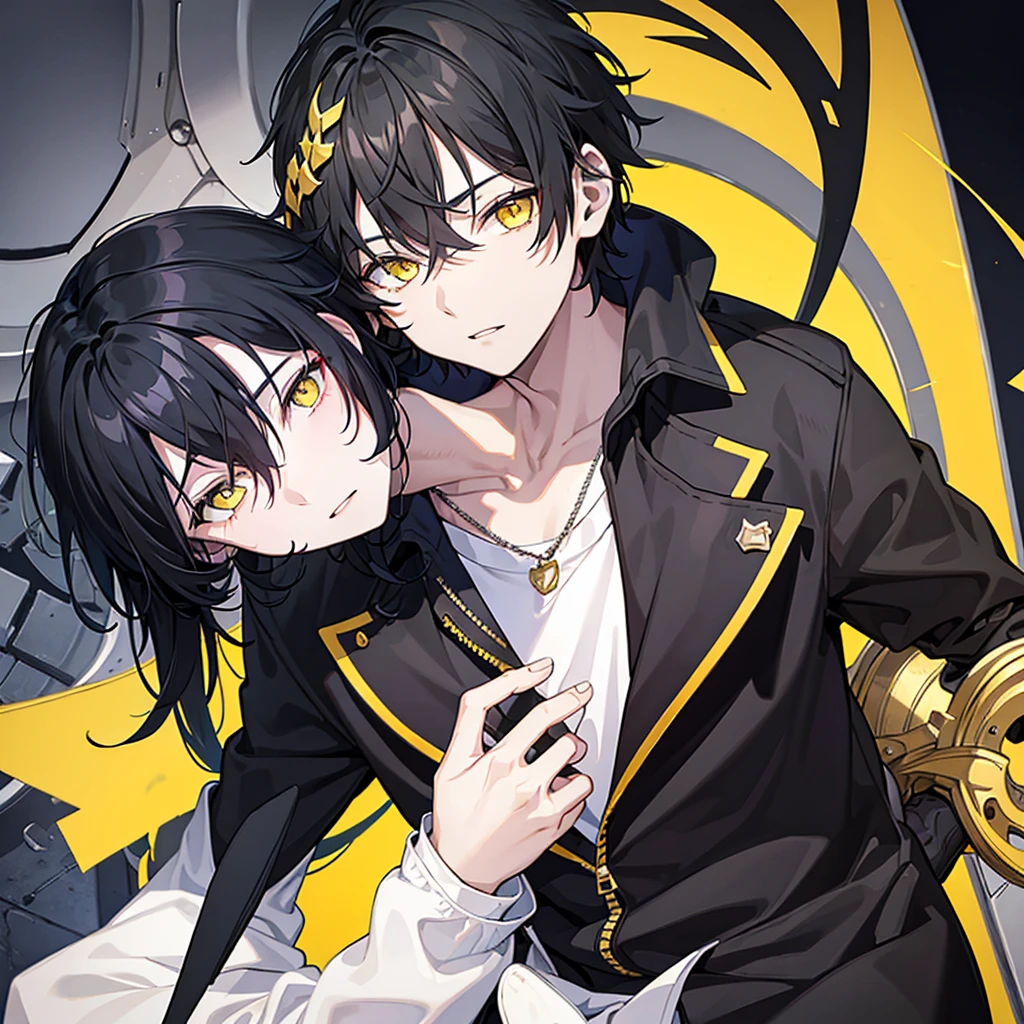 boy,Black Hair,Yellow Eyes,