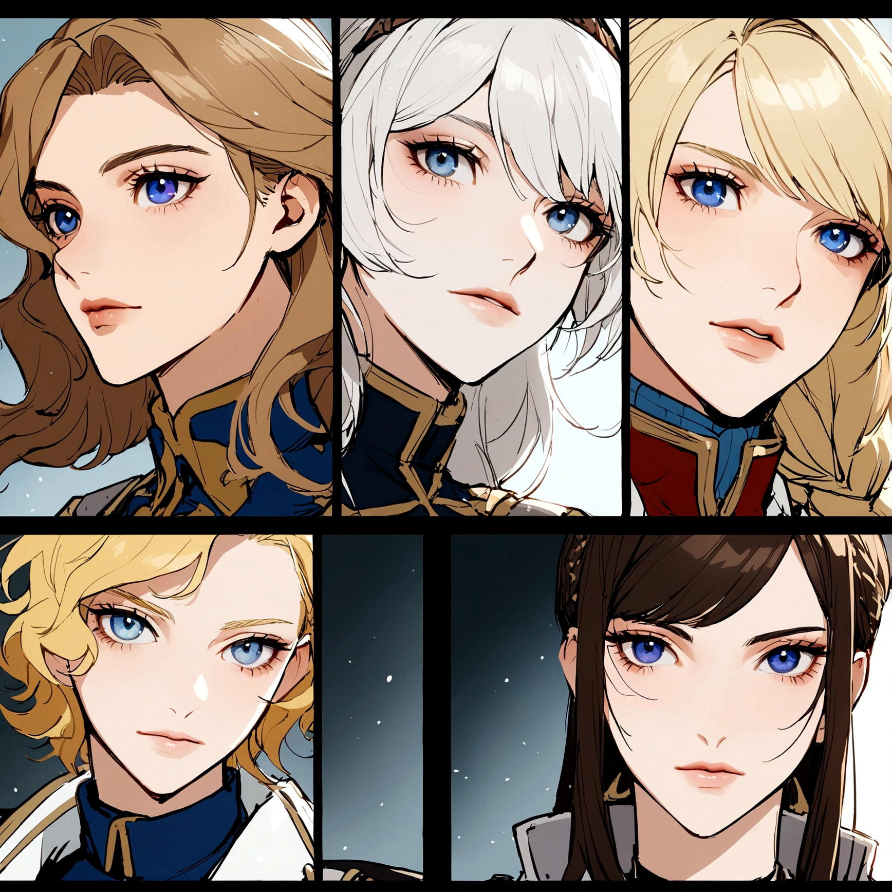 Close-up of a woman with short grey hair, Bleached blonde short hair, Elisha Cuthbert(Paladin), Nicole DeBoer, androgynous face, Blue eyes and blonde hair, Blonde hair and blue eyes, Irina Nordsol-Kuzmina, Kimberly Astin, Girl with short white hair, Betty Cooper, Attractive androgynous humanoid