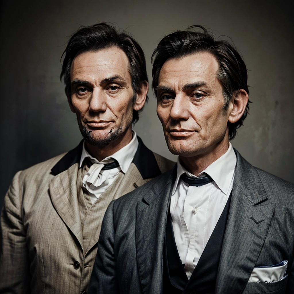 Combine a photo of Lincoln and a photo of Clinton 