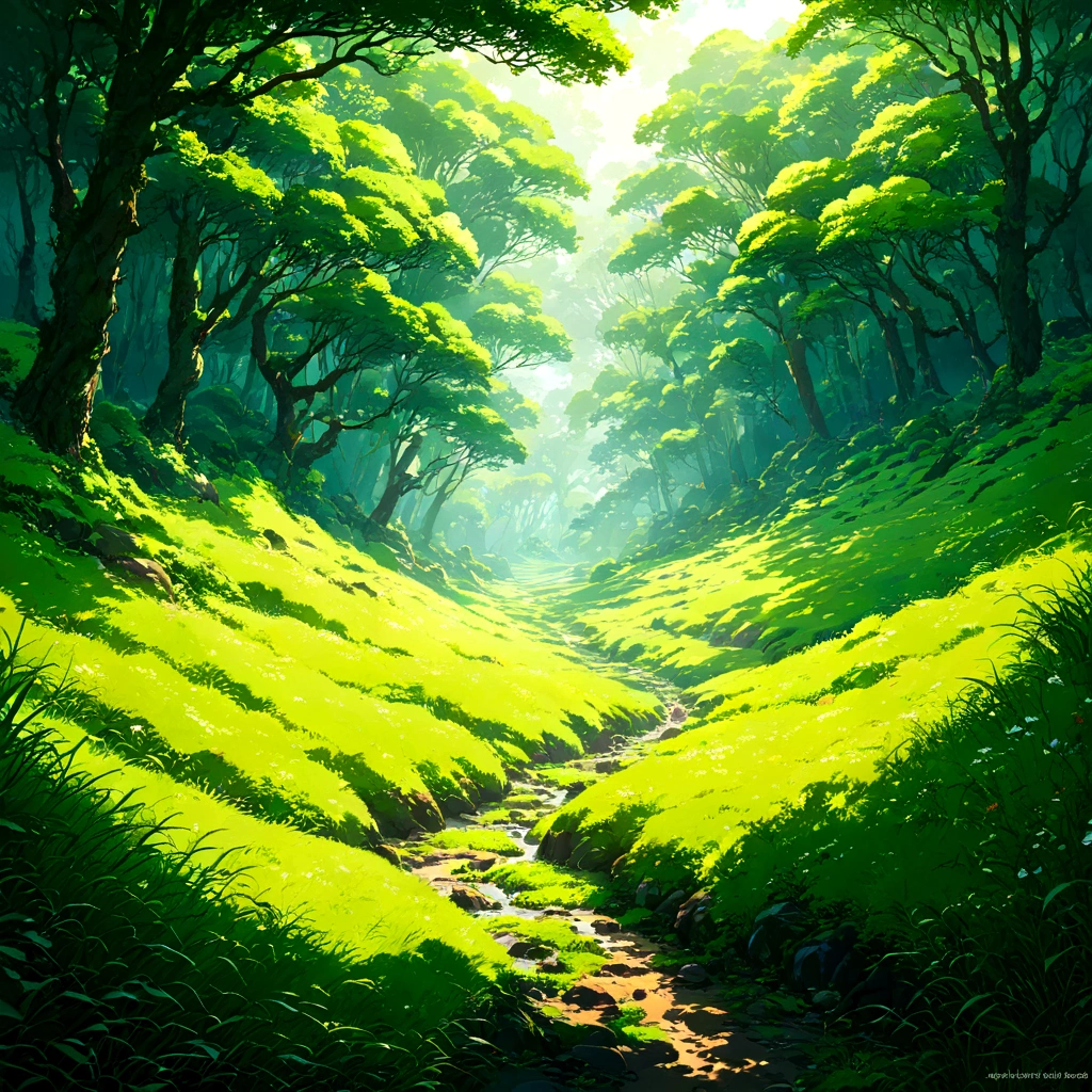 forest、grassland、grass、Living things、、beautiful Anime Scenery, Landscape painting, Beautiful digital painting, Andreas Rocha, Beautiful artwork illustration, Awesome Wallpapers, Raymond Han, Tall beautiful paintings, Studio Greeble Makoto Shinkai, Beautiful Wallpapers, Anime Scenery