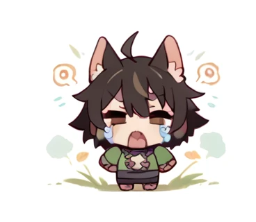 Chibi Character , Are crying， high resolution，girl，Kemomimi,