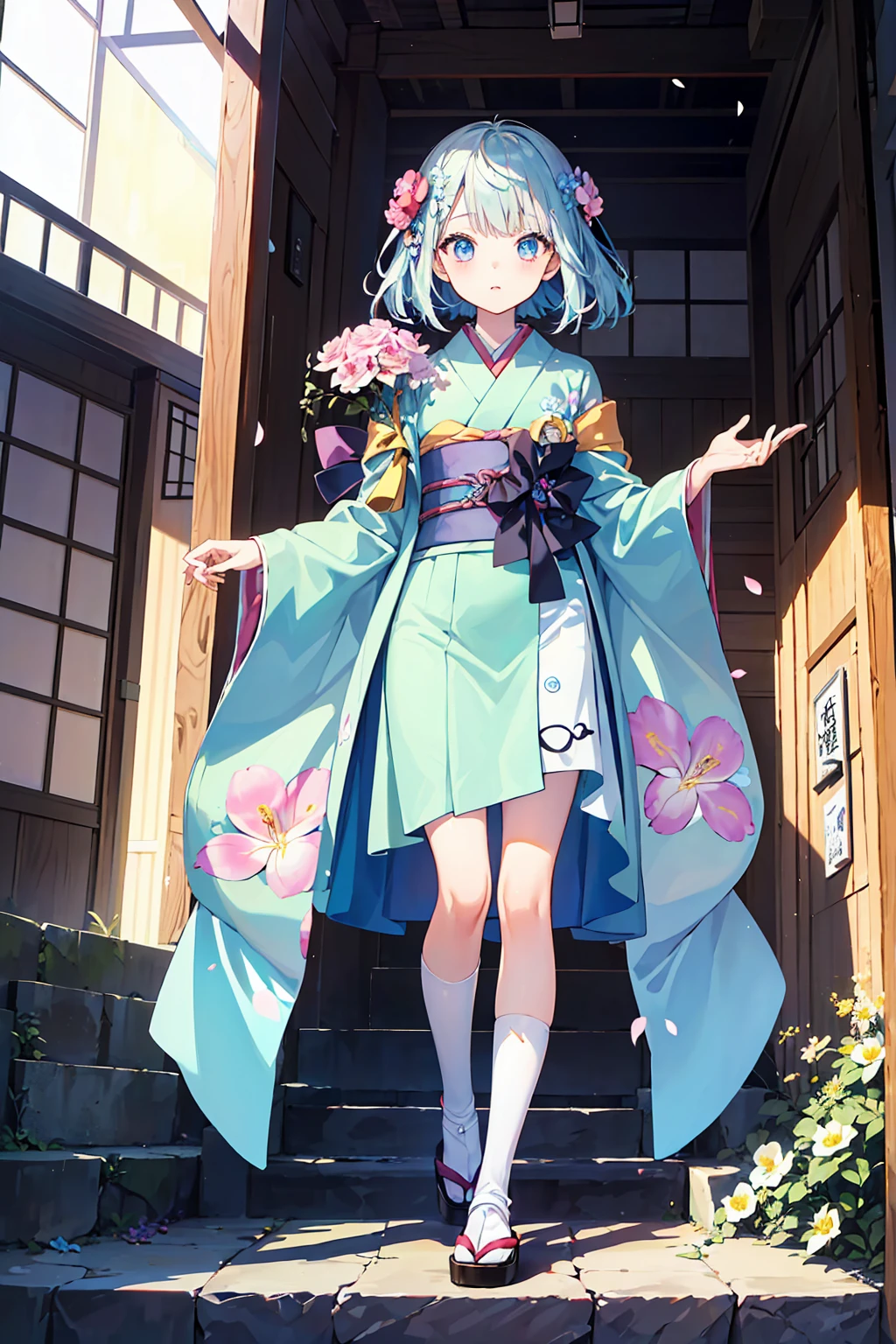 (((Two-dimensional beautiful girl、Like Japan cartoons、Flower Personification)))、Highest quality、on its own