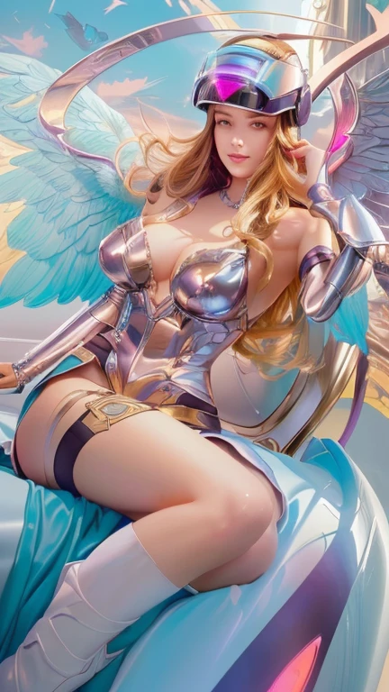  girl with wings and a helmet on sitting on a bed, extremely detailed artgerm, artgerm julie bell beeple, cushart krenz key art feminine, artgerm. high detail, anime fantasy artwork, artgerm detailed, rossdraws pastel vibrant, wlop rossdraws, wlop and rossdraws, detailed digital art