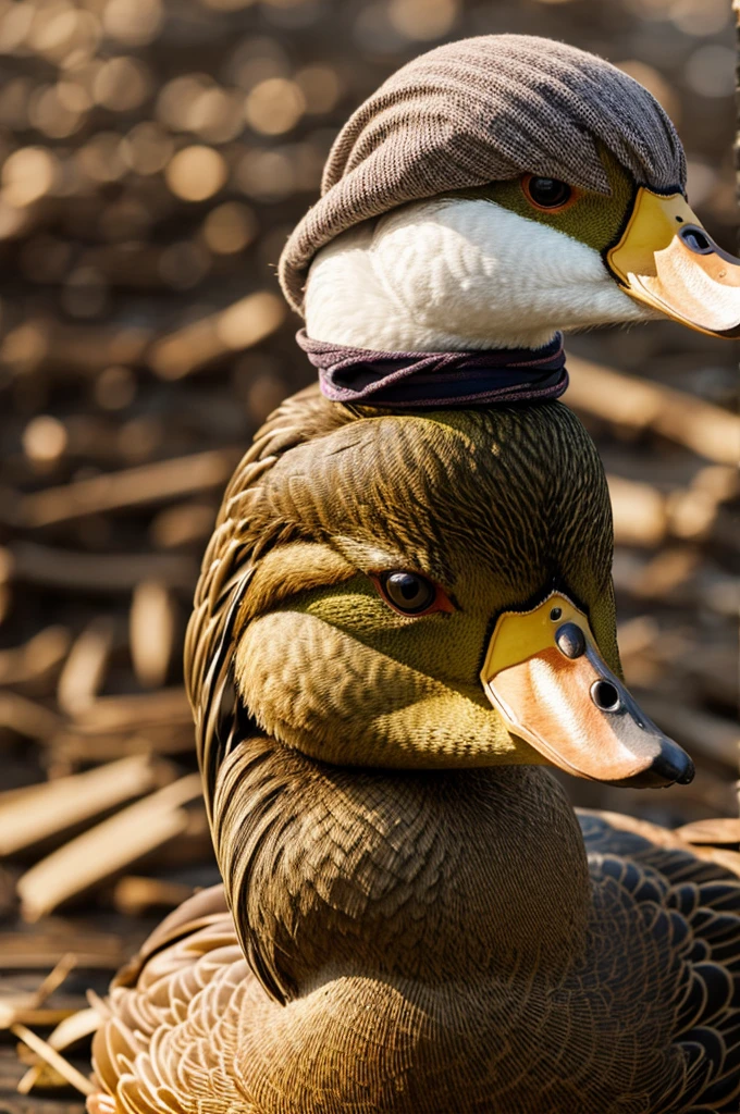 A duck with a hijab
