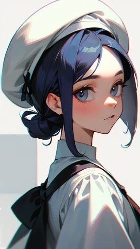 Write about a hairstyle where all your hair is tucked inside a big white beret.