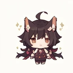 Chibi Character , playing, high resolution,girl,Kemomimi,beautiful