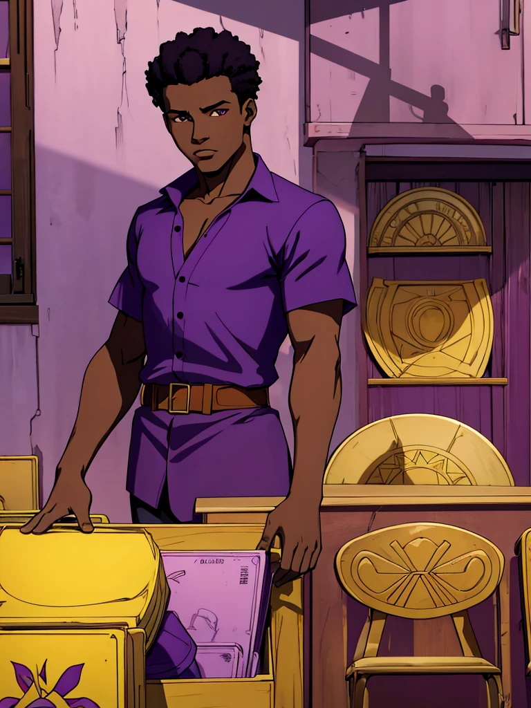 African Boy,adolecente,(15 anos)arms(good shade(six pack)(breastplate)(asul shirt) (purple blouse)