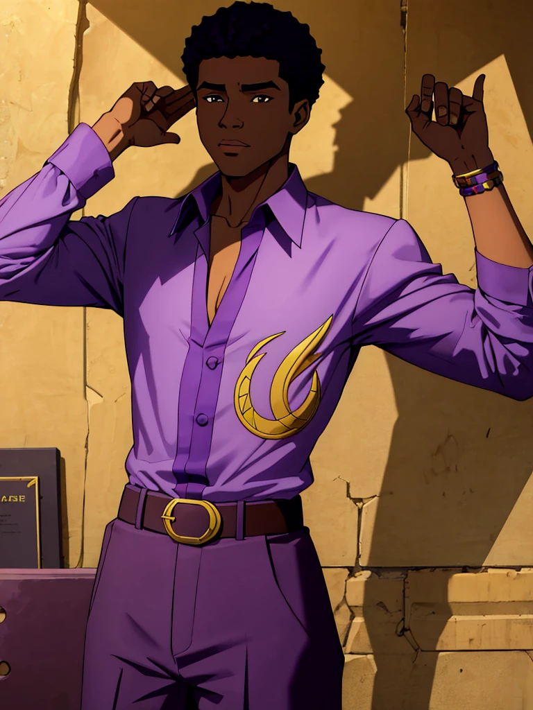 African Boy,adolecente,(15 s)arms(good shade(six pack)(brete)(asul shirt) (purple blouse)