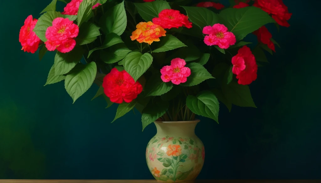 photorealestic,In the middle of a painting is a beautiful begonia,4K HD details,Beautiful digital artwork, detailed flowers , magical colorful flowers, Layered green,beautiful digital painting, wallpaper hd, colorful hd picure, beautiful flowers, elegant digital painting