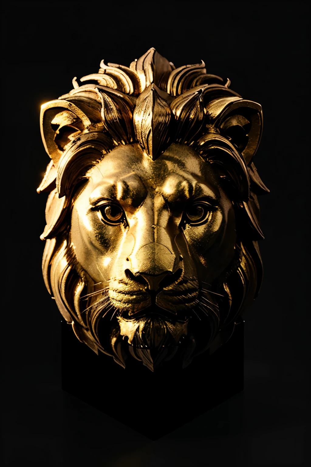 a minimalist golden lion head on a black background, Valorga in golden text below, hyper detailed, intricate, photorealistic, 8k, high quality, masterpiece, dramatic lighting, cinematic, sharp focus, 3d render