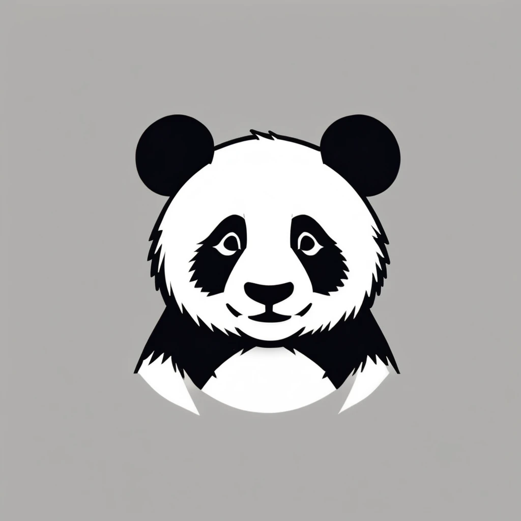 Best quality，Clear lines，Ultra-fine drawing，Simple background，logo，panda，cute，Simplicity