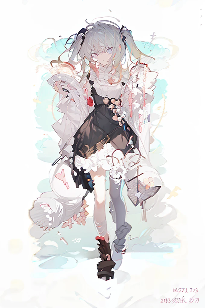A girl,Standing picture,whole body,Character Design,Bow ruffles