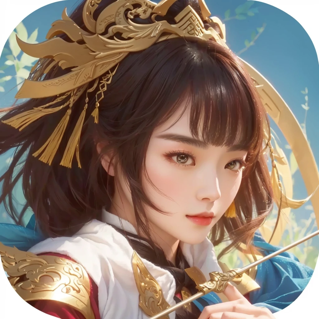 Close-up：A woman holding a bow and arrow，, xianxia hero, Inspired by trees, bian lian, yun ling, Inspired by Guillaume, Inspired by Pu Hua, g liulian art style, Inspiration from Du Qiong, dragon, Inspired by Lan Ying, heise jinyao
