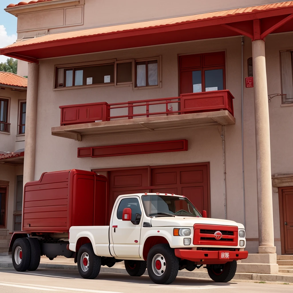 İtfaiye kamyonu çiz, in red and white colors. And get this truck in pick-up form. 