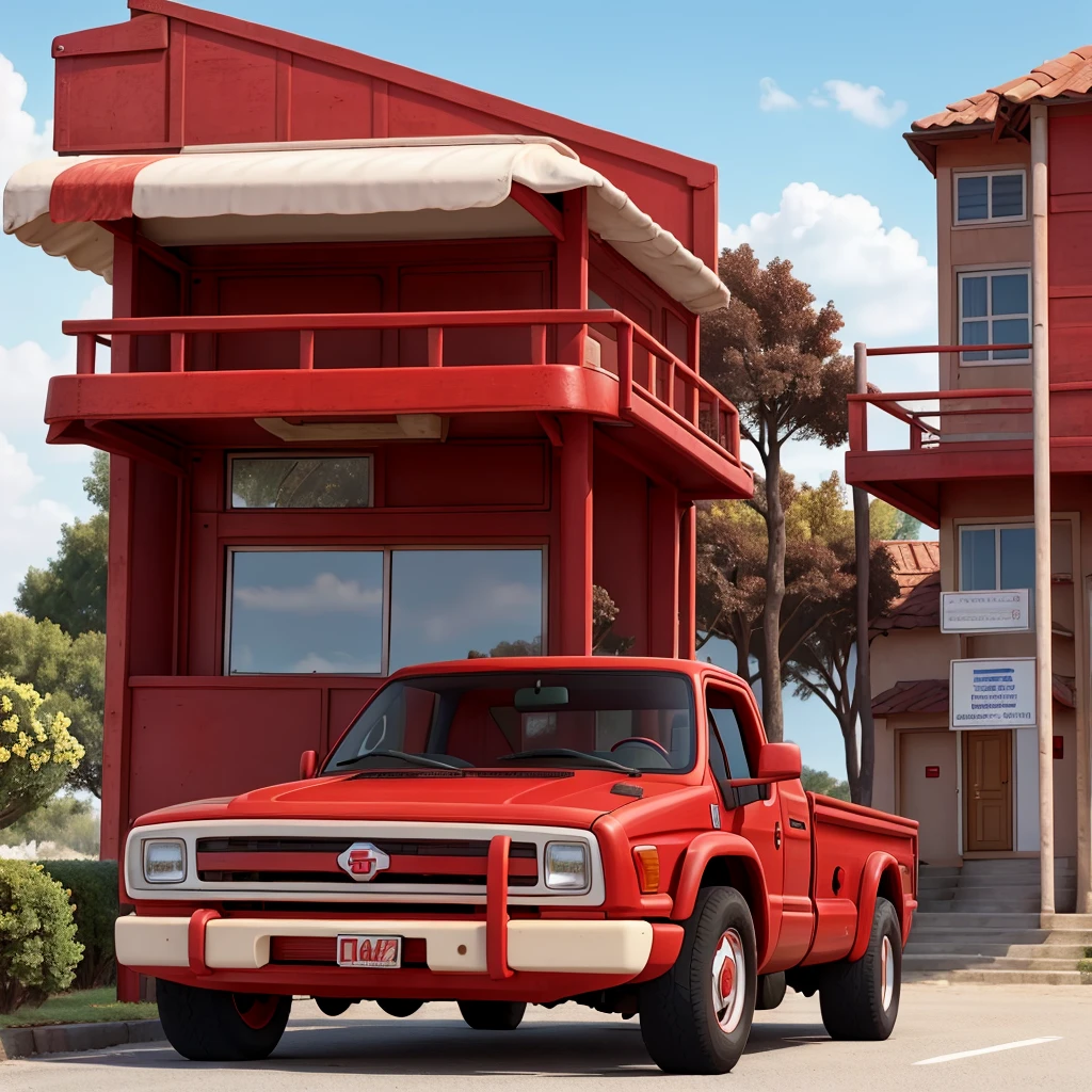 İtfaiye kamyonu çiz, in red and white colors. And get this truck in pick-up form.