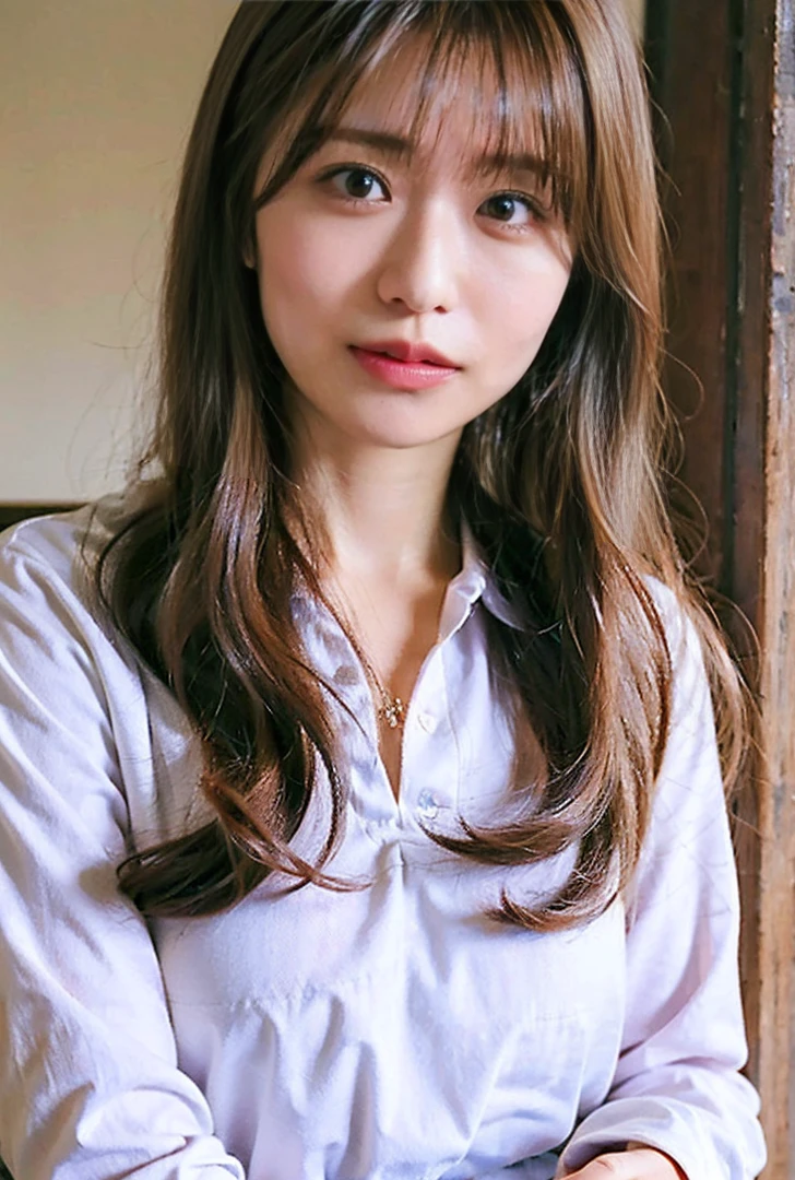 ((Both hands are in front of the navel、Belly button、A photo of her panties showing through a short polo shirt、Hands roll up shirt、She is wearing a navy polo shirt and luxurious white panties.、:1.4))、Being in the living room、Length cream hair color、Her huge breasts are obvious even through her clothes..、Small earrings、Light brown hair color、:1.4))、Shiny Hair、Light beige hair color、Background Blur、Light brown hair、{{Cowgirl Shot}}、((Close-up shot from the waist up、Big Breasts:1.4))、Big Breasts、にっこりsmile、服からでも分かるBig Breasts、Cowboy Shot、素敵なsmile、((Revealing clothing))、Full body photo、ring、Tuck your hair behind one ear、Silver Necklace、smile、Caustics、Highly detailed photos、Big Breasts、Super no makeup、(8K、RAW Photos、Highest quality、masterpiece:1.2)、(Realistic、Realistic)、1 Girl、((Big Breastsショートヘア、Looking into the camera:1.4))、Hair blowing in the wind
