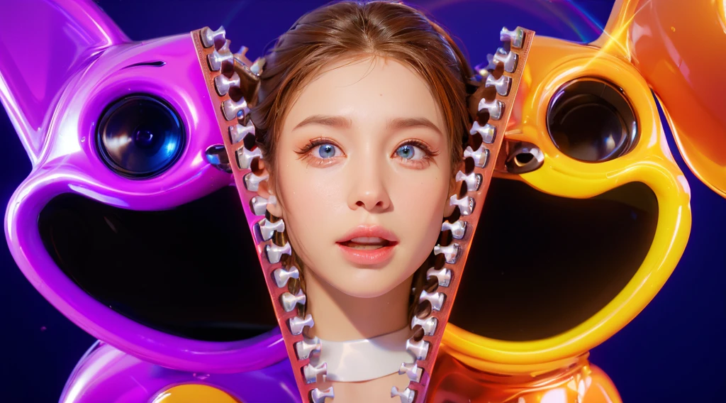 3d style, simplified design, 3d render, glossy texture, smooth 3d model, multiple light sources, rim light, sharp post effects render, (glossy plastic texture with multiple big light probe refractions), perfect cgi, smooth silhouette, high intensity refraction, (super glossy material), most beautiful vfx , blue background, plastic refractions, realistic, 4k, high resolution, rim light, photo shoot, commercial photo, profile shot, 4k, rim light, high resolution, 4k, glossy texture, smooth 3d model, multiple light sources, rim light, sharp post effects render, (glossy metallic texture with multiple big light probe refractions), perfect cgi, cgi art created only with gradients, smooth silhouette, high intensity refraction, (super glossy chrome material), most beautiful vfx, blue background, chrome metal refractions, multiple light sources, rim light, sharp post effects render, perfect cgi, digital art, detailed digital art, reflective, best quality, 4k, masterpiece:1.2, ultra-detailed, realistic, vivid colors, dark and moody lighting, The image of the highest quality, ensuring every detail is showcased perfectly. It in 4k resolution, allowing viewers to immerse themselves in the richness of the colors and intricate details. The realistic rendering. under the spotlight, reflecting, high-resolution image, realistic rendering, dark background, and rim light photorealistic The image features three characters standing in front of three houses. The characters are a red-haired mermaid, a purple cat, and an orange dog. They are each holding a yellow maraca