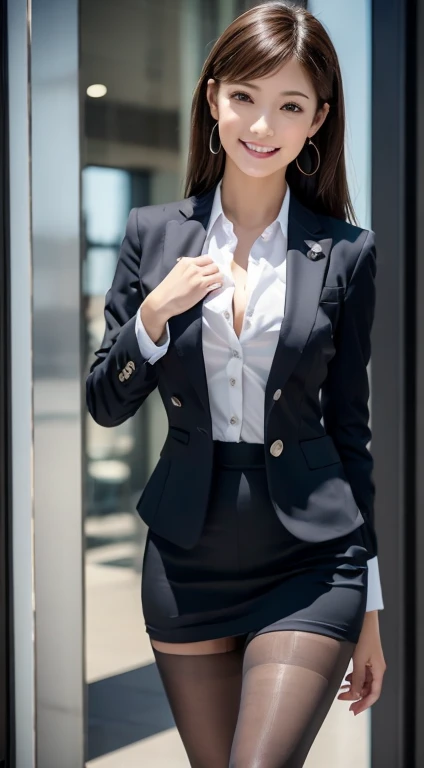 An elegant, upper-class, elite secretary in a business shirt, Working in the office、厳格なbusiness suitを着ている, Wearing pantyhose、Wear high-quality high heels、 Girl in a shirt, business suitを着ている, business suitを着ている, business suitを着て, Businesswoman, Business Attire, 黒のbusiness suitを着ている, Wear a shirt and skirt, business suitを着た女性, business suit, business attire, RAW Photos, (8K、Highest quality、masterpiece:1.2)、(Intricate details:1.4)、(Photorealistic:1.4)、Octane Rendering、Complex 3D rendering with ultra-detail, Studio Soft Light, Rim Light, Vivid details, Super Detail, Realistic skin texture, Detailed aspect, Beautiful details in the eyes, Highly detailed CG Unity 16k wallpaper, compensate, (Detailed Background:1.2), Exposed thighs!!!,