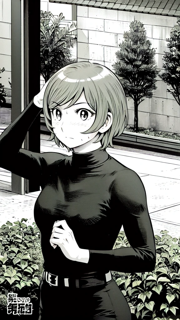 (Baseball uniform:1.2),
Blonde Hair, (short hair:1.2),Long sleeve, Black Shirt, turtleneck,White trousers、uniform、Black belt、((Illustration of people))、Big 、
View Audience,, (Highest quality:1.3),One Girl, White pants、uniform、Outdoor、baseball ground、ground、soil、blue eyes、Tight black shirt、(masterpiece、Highest quality)、Highest quality, Ultra-high resolution, (((masterpiece))), alone, Sweat、Big eyes、Big Breasts、One Girl, Front view、Embarrassed face、Bronze colored hair、((short hair))、Stand up straight