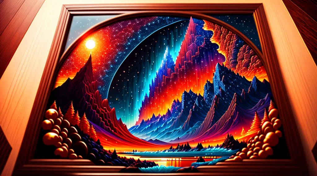 A beautiful earth filled with water and lava, intricate, masterpiece, expert, insanely detailed, 4k, composition, framing, centered, symmetry, painted, intricate, volumetric lighting, beautiful, rich deep colors masterpiece, sharp focus, ultra detailed, in the style of dan mumford and marc simonetti, astrophotography