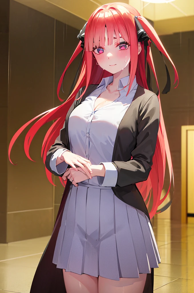 Highest quality,smile,blazer,Uniform ribbon,mini skirt,high school girl,Multiple girls are depicted,Idol Group,photo shoot,Long Hair,Wear a cardigan,Highest quality,Big Breasts,Happy girl,Naughty Girls,Pink Eyes,Perfect Face,Beautiful Eyes,Gym,Girls hugging each other,Smooth Hair,Multicolored hair colors,beautiful girl,Beautiful and shining cute girl,Shining beautiful girl,Open clothes, Collared dress emphasizes cleavage、胸の谷間のSweat is noticeable、Professional lighting light reflection、 looking at viewer, (masterpiece:1.2), Highest quality, High resolution, unity 8k wallpaper, (figure:0.8), (Beautiful fine details:1.6), Highly detailed face, Perfect lighting, Highly detailed CG, (Perfect hands, Perfect Anatomy),heavy rain、heavy rainで全身びしょ濡れ、heavy rainで全身びしょ濡れの服、High heels、 ((Perfect handsの形))、(Perfect foot shape、Embarrassed expression、blush、Gestures to seduce a man、Shining Sweat、Perfect Skin,Sweat is noticeable、太もものSweat is noticeable、 Fair skin,Tight waist, Sweating profusely、Sweaty hair、Sweaty clothes、Sweaty、Visible sweat、rain-wet hair、A vast Western church with stained glass windows