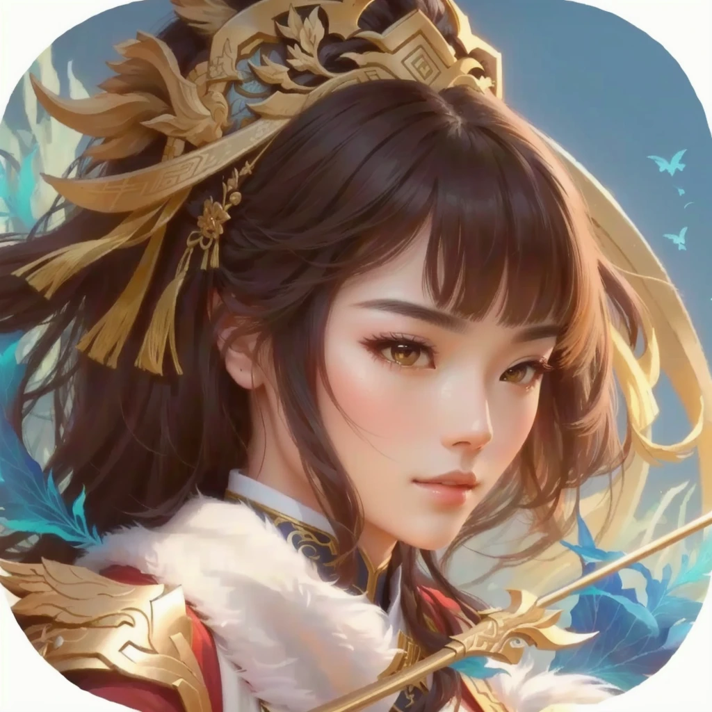 Close-up：A woman holding a bow and arrow，, xianxia hero, Inspired by trees, bian lian, yun ling, Inspired by Guillaume, Inspired by Pu Hua, g liulian art style, Inspiration from Du Qiong, dragon, Inspired by Lan Ying, heise jinyao