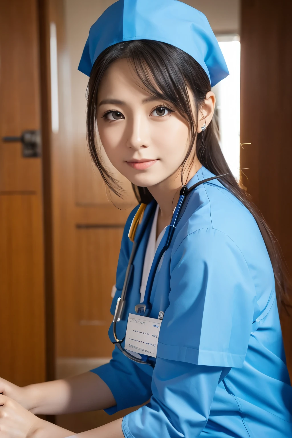 Nurse in the nurse's office Short hair