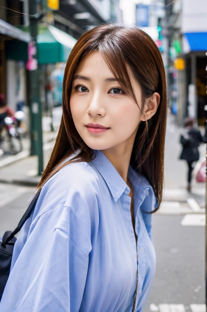 ((Highest quality)), ((masterpiece)), (detailed), Japanese,Street Corner,Beauty,Office Lady