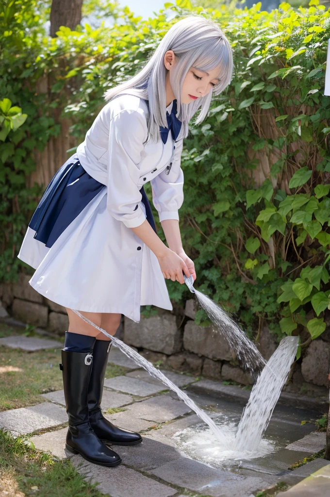 Genshin Silver Hair Girl Urinating