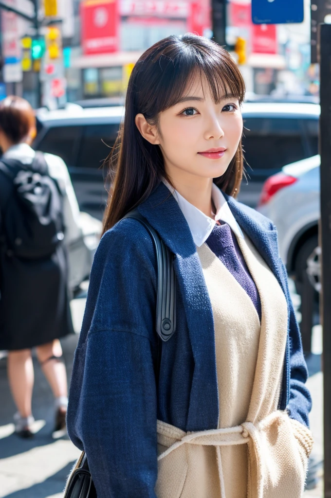 ((Highest quality)), ((masterpiece)), (detailed), Japanese,A beautiful office lady I saw on the street