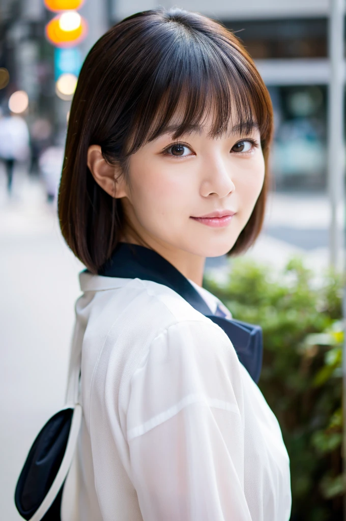 ((Highest quality)), ((masterpiece)), (detailed), Japanese,A beautiful office lady I saw on the street