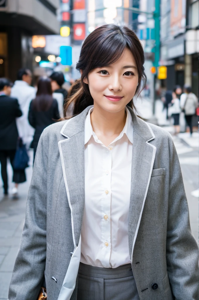 ((Highest quality)), ((masterpiece)), (detailed), Japanese,A beautiful office lady I saw on the street