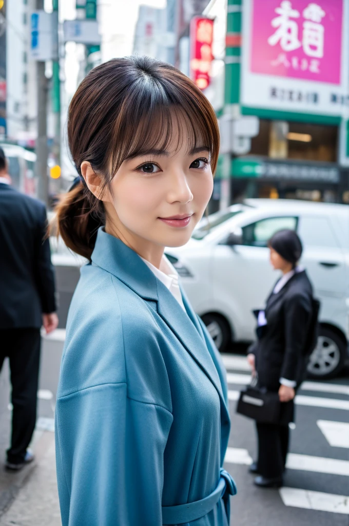 ((Highest quality)), ((masterpiece)), (detailed), Japanese,A beautiful office lady I saw on the street