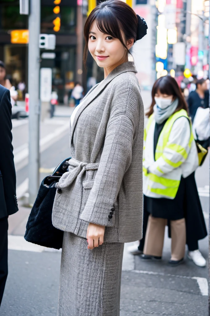 ((Highest quality)), ((masterpiece)), (detailed), Japanese,A beautiful office lady I saw on the street