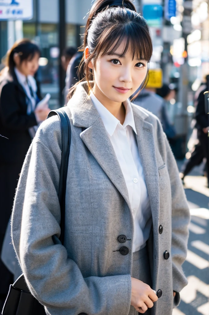 ((Highest quality)), ((masterpiece)), (detailed), Japanese,A beautiful office lady I saw on the street