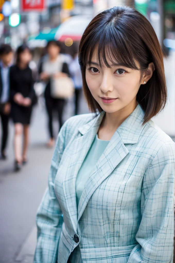 ((Highest quality)), ((masterpiece)), (detailed), Japanese,A beautiful office lady I saw on the street