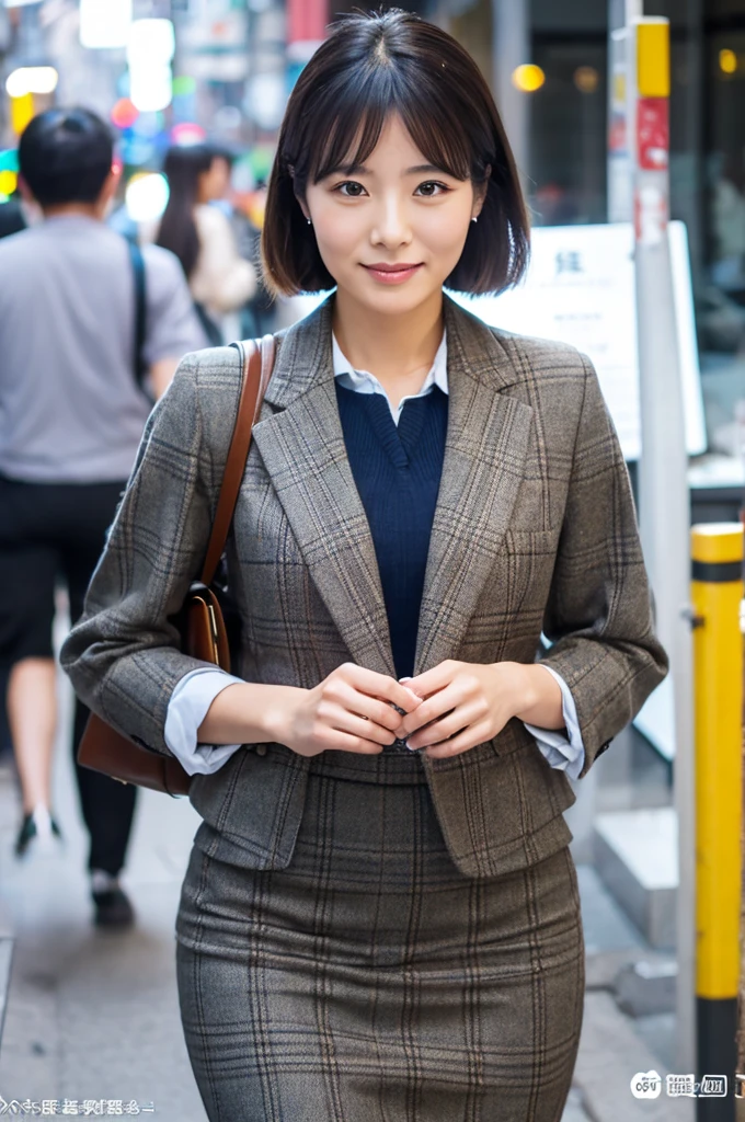((Highest quality)), ((masterpiece)), (detailed), Japanese,A beautiful office lady I saw on the street