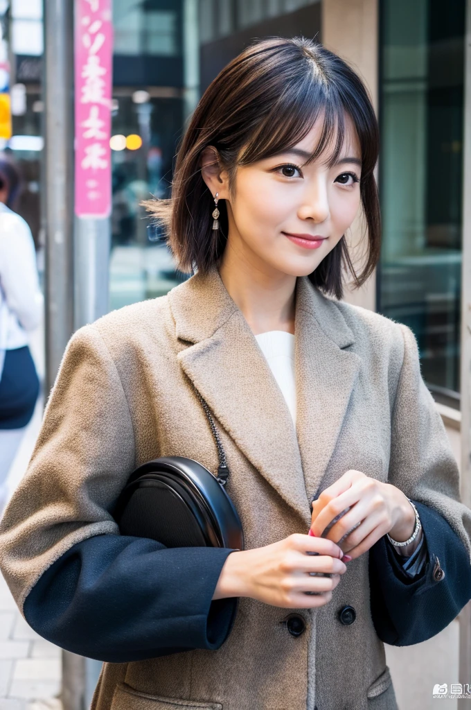 ((Highest quality)), ((masterpiece)), (detailed), Japanese,A beautiful office lady I saw on the street