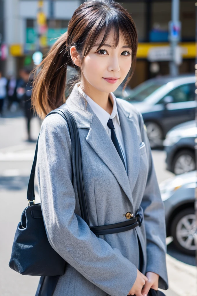 ((Highest quality)), ((masterpiece)), (detailed), Japanese,A beautiful office lady I saw on the street