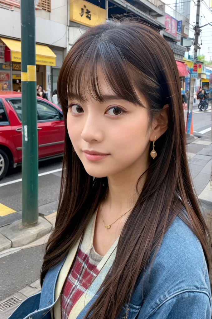 ((Highest quality)), ((masterpiece)), (detailed), Japanese,Street Corner,Beauty,OL