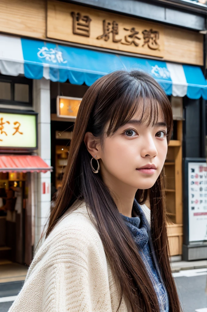 ((Highest quality)), ((masterpiece)), (detailed), Japanese,Street Corner,Beauty,OL