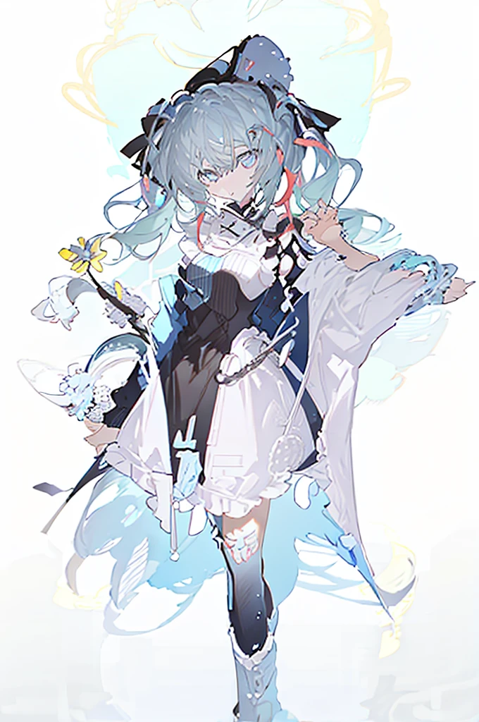 A girl，Standing picture，whole body，Character Design，Bow ruffles，（（Positive face）），（front）