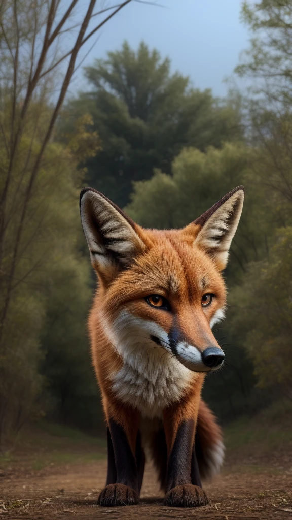 Feral red fox Looking at the viewer