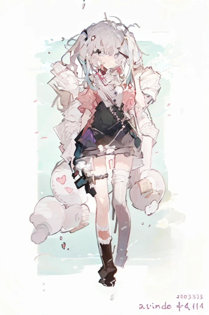 A girl,Standing picture,whole body,Character Design,Bow ruffles