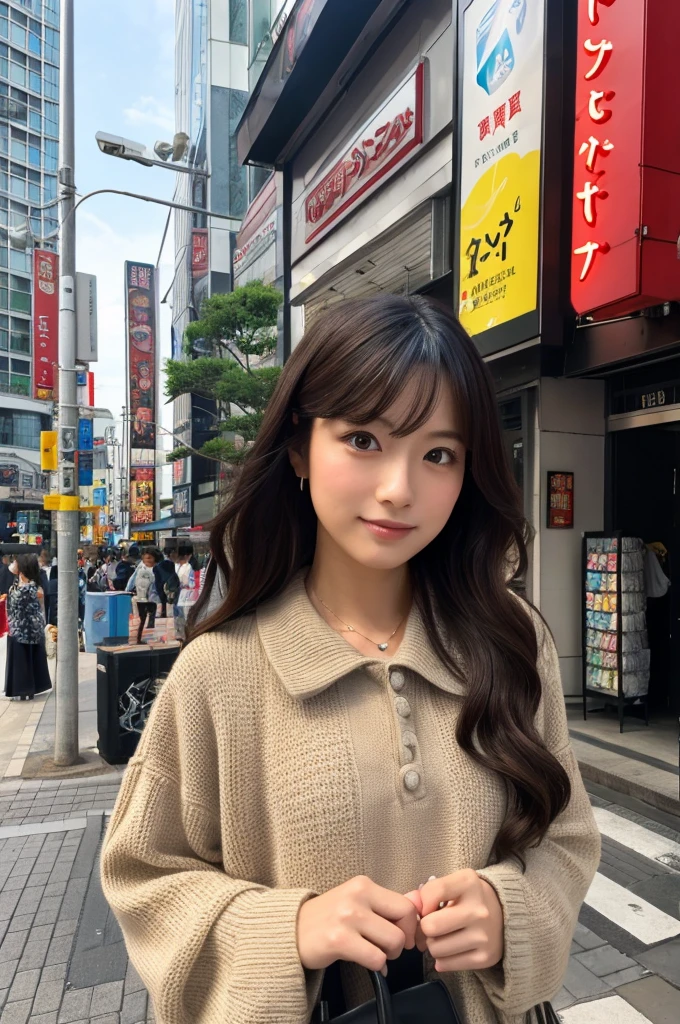 ((Highest quality)), ((masterpiece)), (detailed), Japanese,Street Corner,Beauty,OL,Ikebukuro